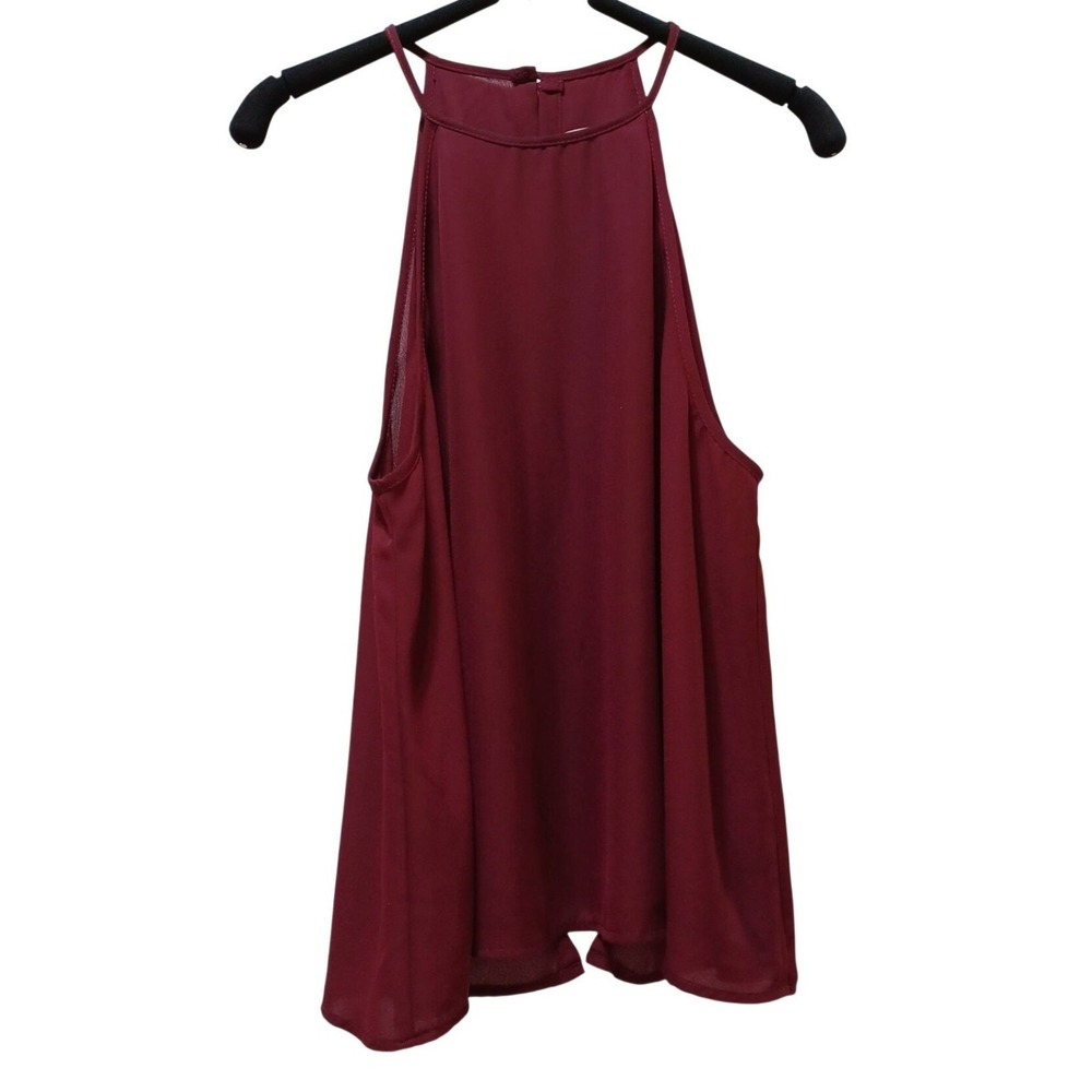 Show Me Your‎ Mumu Selena Slit Halter Tank Womens S Sheer Flowy Boho USA